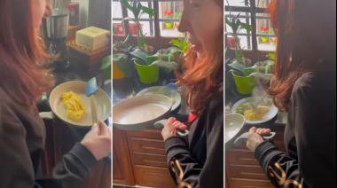 El primer video de CFK desde su prisión domiciliaria: desayuno y charla con su hijo