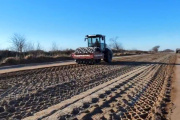 La Provincia reanudó obras de pavimentación en la Ruta del Cereal