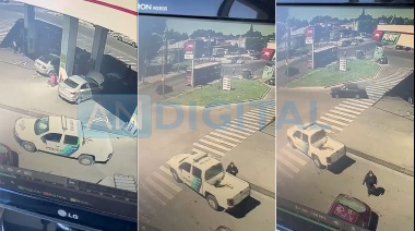 Insólito: Una policía no supo ponerle el freno de mano a un patrullero y salió corriendo