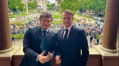 Javier Milei recibió a Emmanuel Macron en la Casa Rosada