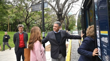 Jorge Macri en el primer día de los buses eléctricos: “La última tecnología del mundo”