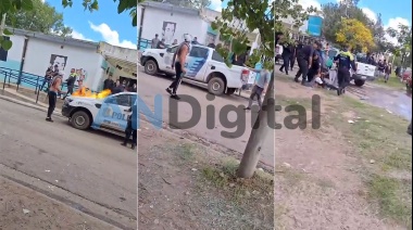Fue a matar al asesino de su hijo a la escuela pero la policía lo frenó: Incendiaron un patrullero