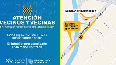 Por obras, informan modificaciones en el tránsito de importante avenida platense