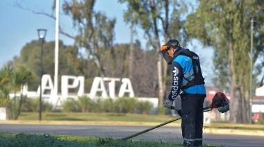 Mega operativo para poner en valor la rotonda de ingreso a La Plata