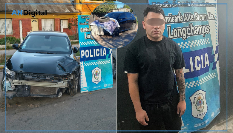 Atropelló a una pareja en moto, los abandonó y luego chocó una columna para cubrirse en Longchamps: Detenido