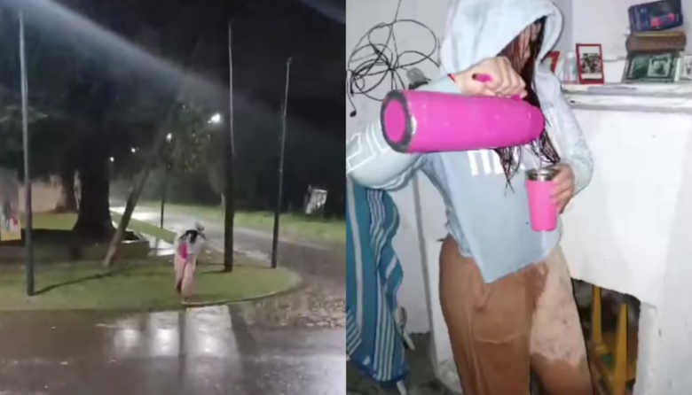 Una caída bajo la lluvia, un mate intacto y el video viral que recorre TikTok