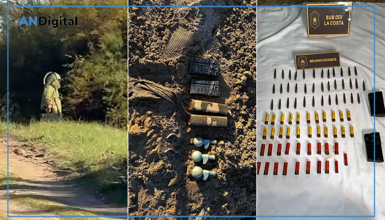 Arsenal militar en Las Toninas: secuestraron trotyl, granadas y municiones de FAL
