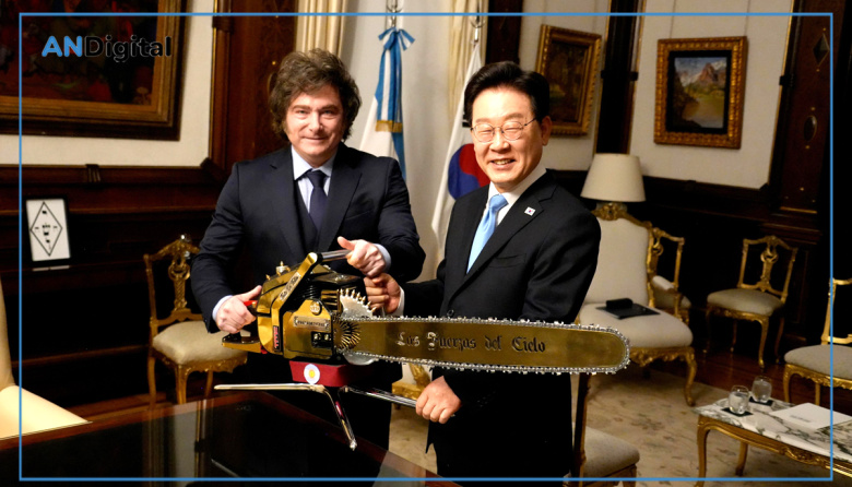 Milei le mostró la motosierra al presidente de Corea del Sur: “Complementariedad”