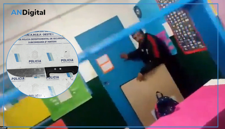 Pánico en Merlo: Entró con una cuchilla a una escuela, se encerró en un aula y terminó detenido