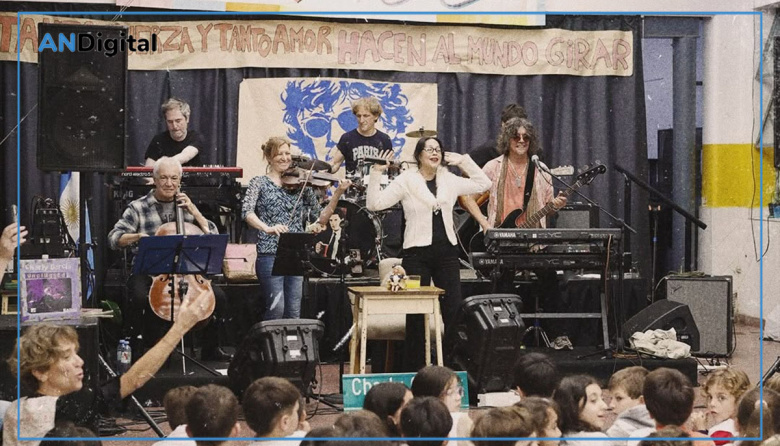 La banda de Charly García celebró su cumpleaños tocando en una escuela pública