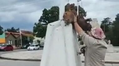 Productor colgó de un mástil las cabezas de los terneros que le faenaron en su campo de Pringles