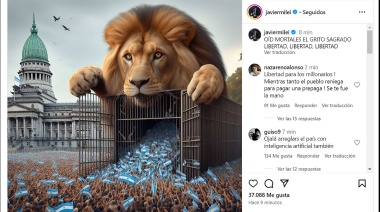 'La jaula del león': El insólito posteo de Milei en Instagram