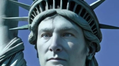 Otro insólito posteo de Milei: Publicó una foto de la Estatua de la Libertad con su cara