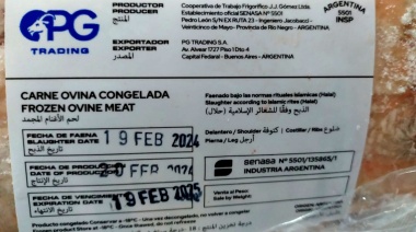 Certificaron el primer envío de 19 toneladas de carne ovina desde Río Negro hacia Qatar