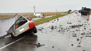 Tremendo choque frontal en la ruta 3 dejó un muerto y cinco heridos