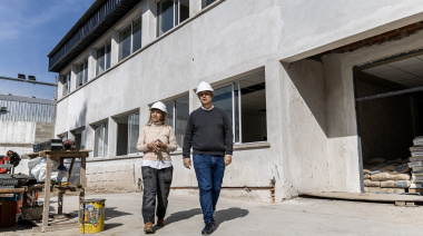 Cascallares y Eichel recorrieron las obras de una nueva escuela en Longchamps