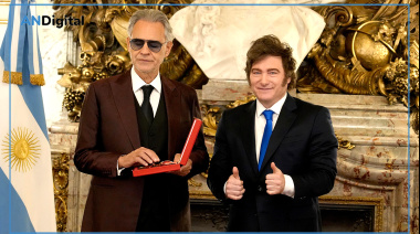 Milei condecoró a Andrea Bocelli en la Casa Rosada