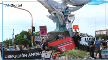 Manifestación frente al Aquarium de Mar del Plata