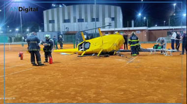 Cayó un helicóptero en una cancha de tenis en Palermo y de milagro no fue una tragedia