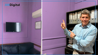 Diputado libertario pintó su despacho de violeta antes de cedérselo a Mayra Mendoza