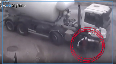 Un camión lo pasó literalmente por arriba en Tigre y vive para contarlo