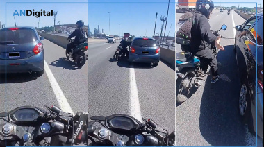 Automovilista y motociclista se pelaron en plena autopista y ahora le quieren sacar las licencias