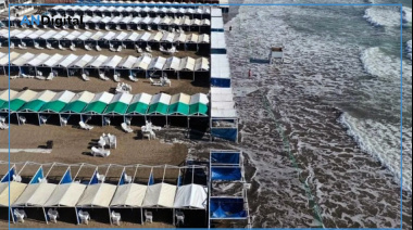 Mar del Plata sin playa: la crecida del mar tapó la arena y el agua llegó hasta las carpas