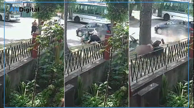 Auto choca con un colectivo y arrolla brutalmente a una mujer en Quilmes