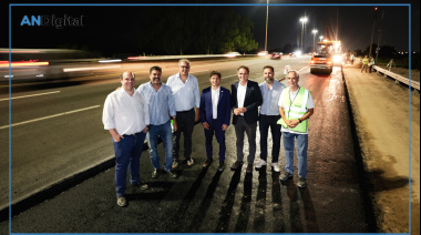 Kicillof recorrió la obra del cuarto carril de la Autopista Buenos Aires-La Plata