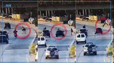 Un auto atropelló y lanzó por los aires a un delincuente en pleno robo en el Triángulo de Bernal