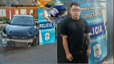 Atropelló en moto, los abandonó y chocó una columna para cubrirse en Longchamps: Detenido