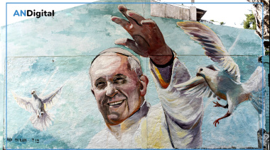 Impactante mural en Almirante Brown para homenajear al Papa Francisco