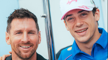 Lionel Messi en el Gran Premio de Miami: el saludo con Franco Colapinto