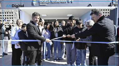 Kicillof cruzó a Milei al inaugurar obras en Villarino: “Sin Estado no hay escuela”