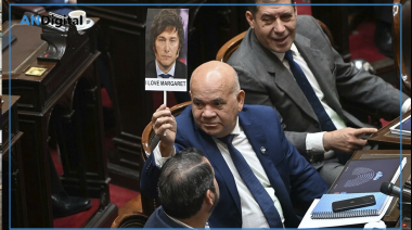 “I love Margaret”: el cartel de un diputado y veterano de Malvinas contra Milei en plena sesión