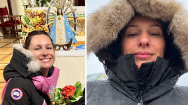 Pampita caminó a Luján bajo la lluvia y miles de fieles avanzan hacia la Basílica