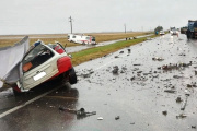 Tremendo choque frontal en la ruta 3 dejó un muerto y cinco heridos