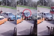 Abrió la puerta, le pegó a una motociclista, cayó y la arrolló un colectivo en Merlo
