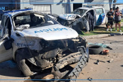Impactante choque de patrulleros en La Matanza: Venían persiguiendo motochorros