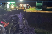 Tres fallecidos en un choque entre un auto, una camioneta y un colectivo en la Ruta 3