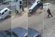 Robaron un auto en Merlo, los tiroteó la policía y hasta volcaron: Igual escaparon