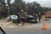 Terrible choque en la Ruta 2 a la altura de La Plata: murieron un policía retirado y un motociclista