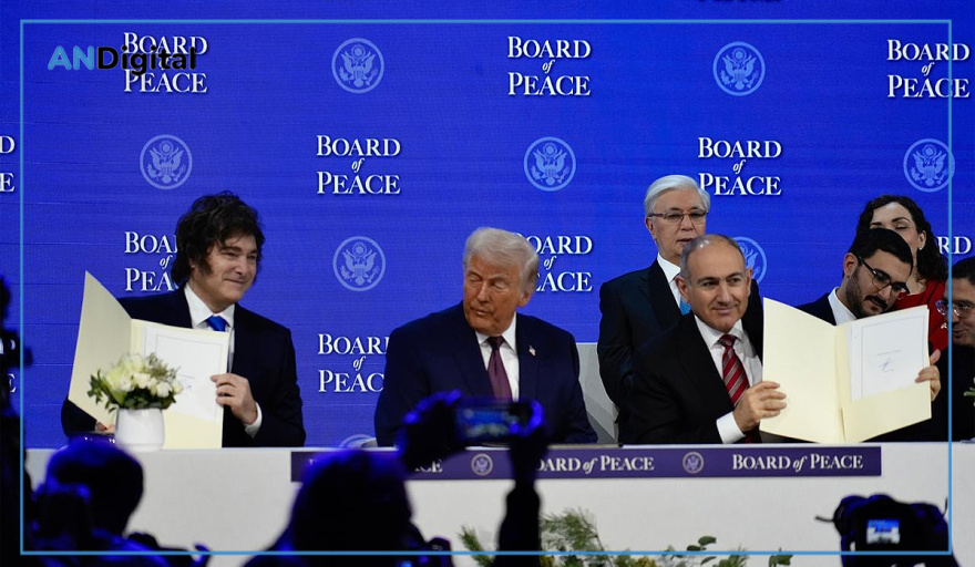 Milei tomó protagonismo en la presentación del Consejo de Paz impulsado por Trump