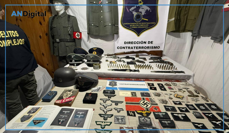 Impactante allanamiento: baldosas con esvásticas y venta de uniformes nazis en una casa de Gerli